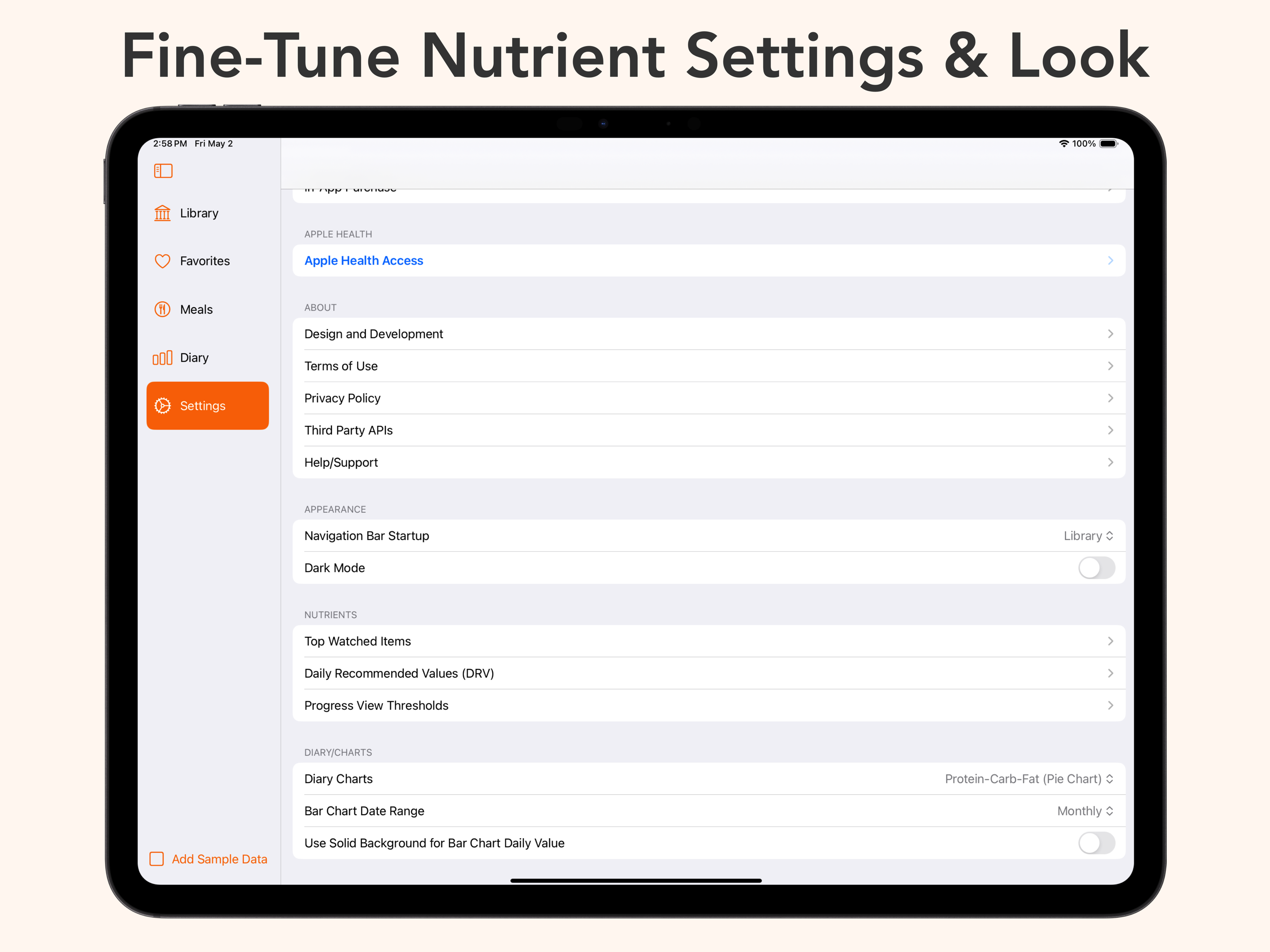 Settings Screen
